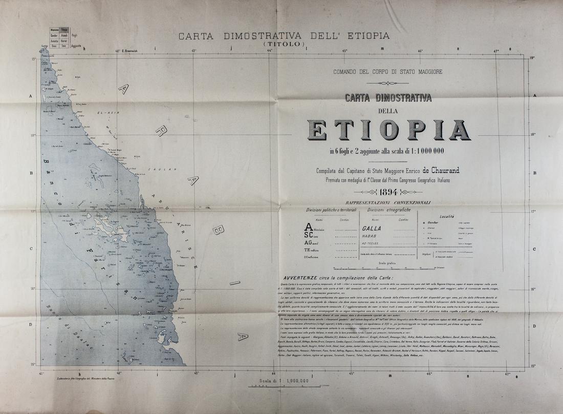 Chaurand (de), Carta dimostrativa della Etiopia (1 of 3)