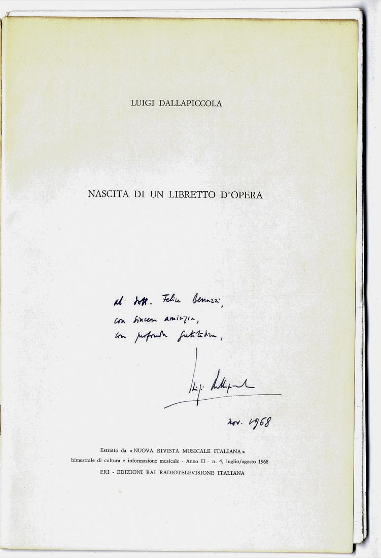 Dallapiccola, Dediche e firme autografe su libri (1 of 1)