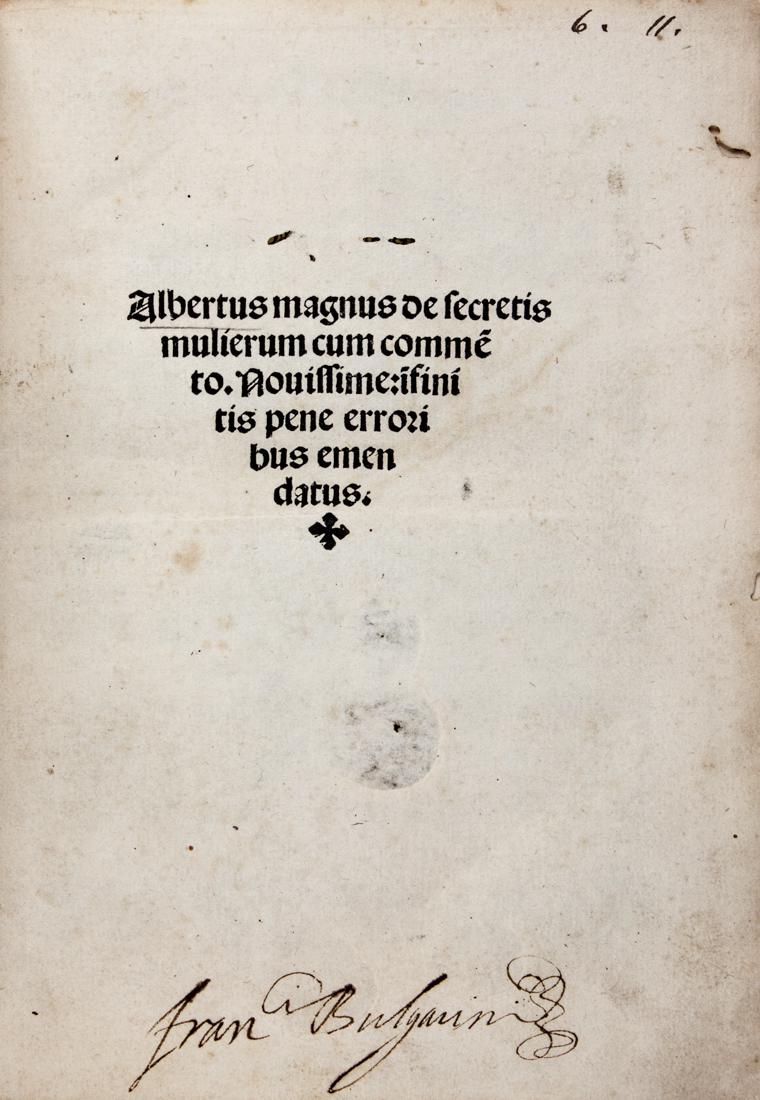 Albertus Magnus (santo), De secretis mulierum (1 of 2)