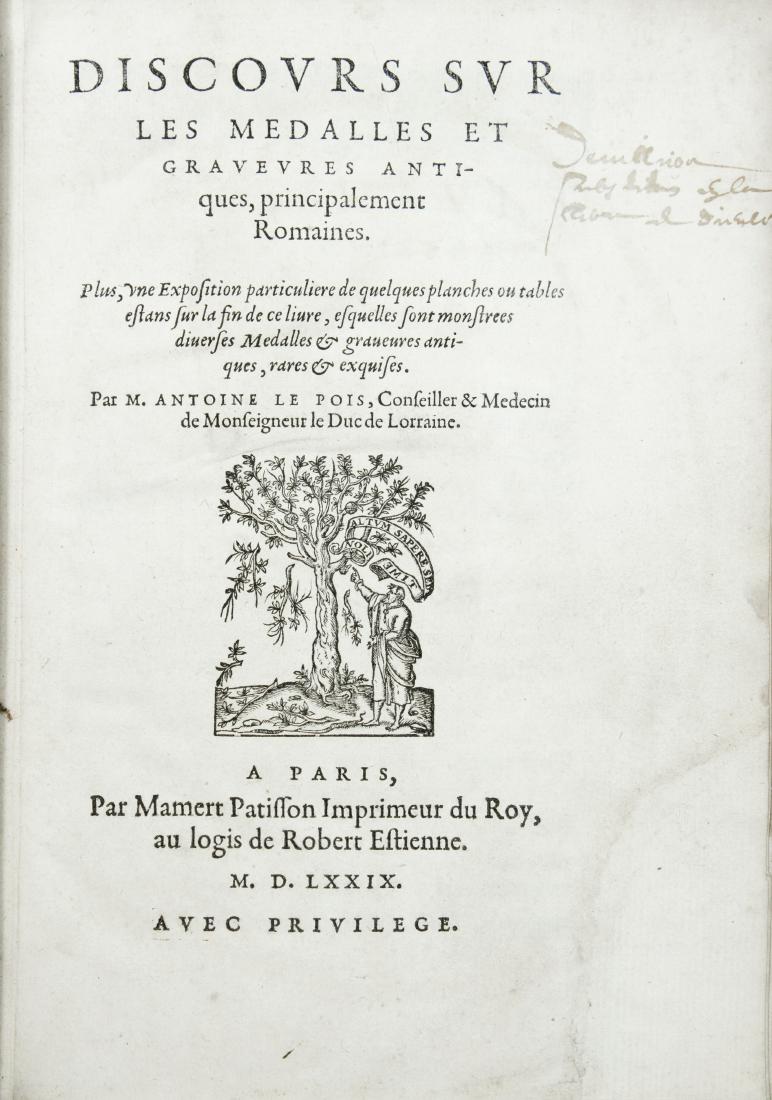 Le Pois, Discours sur les medalles et graveurs… (1 of 1)