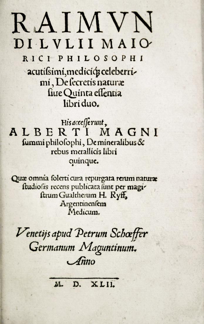 Lull, De secretis naturae … (1 of 2)