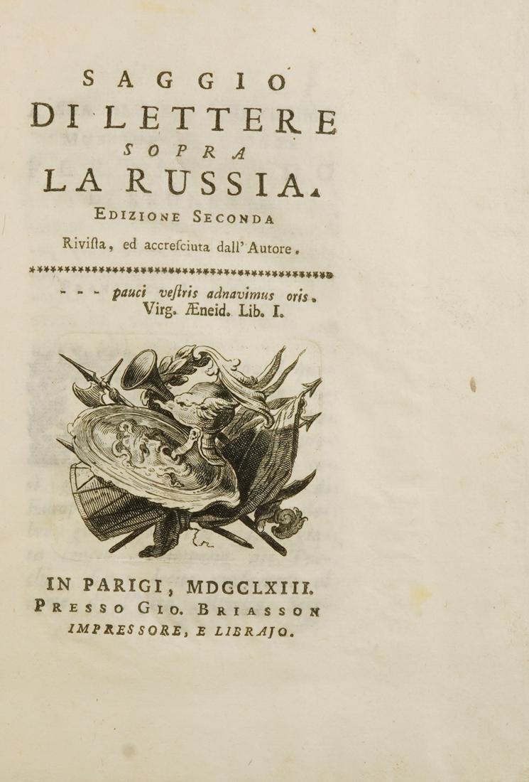 Algarotti, Saggio di lettere sopra la Russia. (1 of 2)