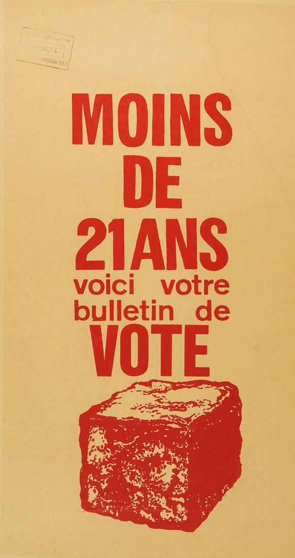 [May '68] Moins de 21 ans voici votre bulletin (1 of 1)