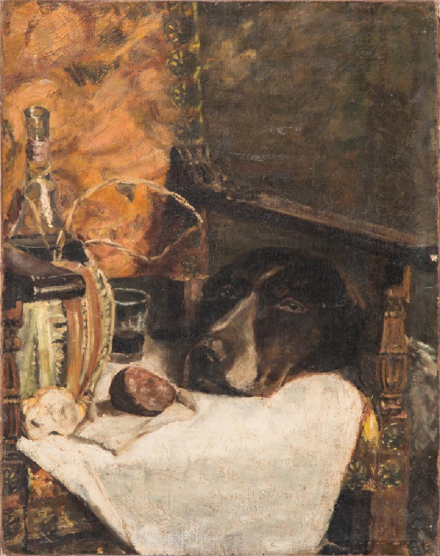 Anonimo XIX sec., Tavola imbandita e cane (1 of 1)