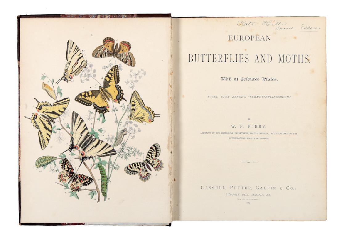 Kirby, European Butterflies and Moths. 1882: Kirby William Forsell, European Butterflies and Moths. With 61 coloured plates. Based upon Berge's 'Schmetterlingsbuch'. Ludgate Hill, London e.c.: Cassell, Petter, Galpin & Co., 1882. In-4°