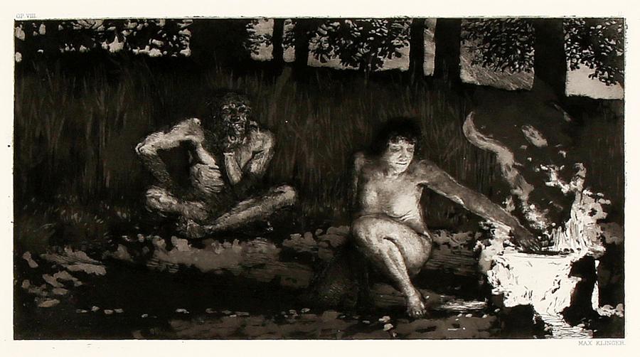 Klinger, Prefacio II, 1891: Max Klinger, Prefacio II. 1884. Acquaforte, bulino e acquatinta. mm 168x287. Foglio: mm 450x630. Singer 128, VI/VII. In basso a destra stampato "Max Klinger". Tavola II al ciclo Ein Leb