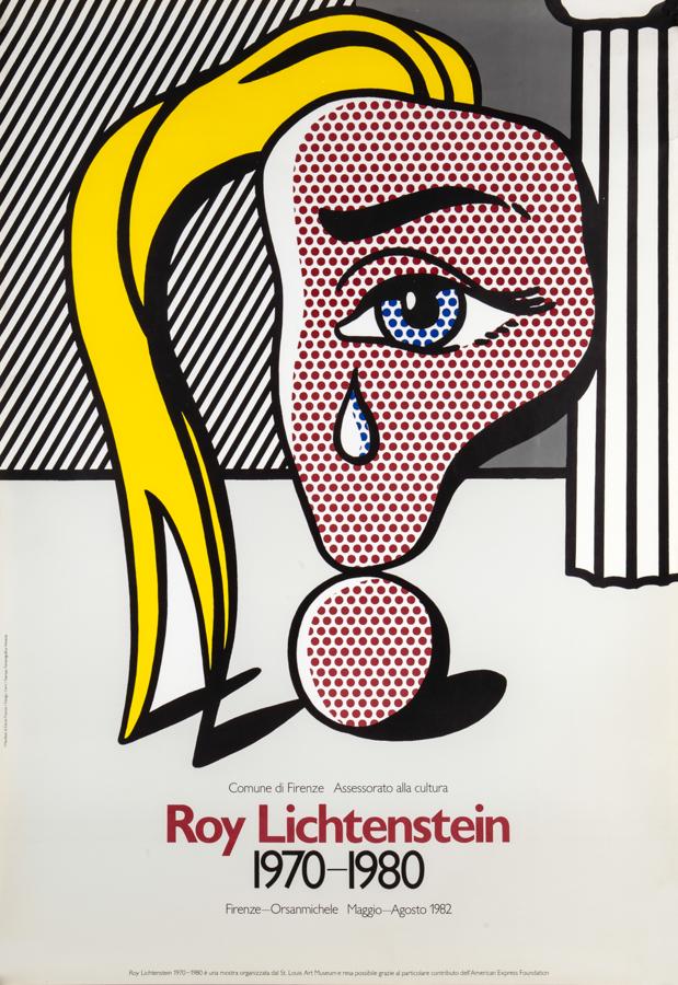 [Vintage posters] Leo Castelli New York, 1979: Roy Lichtenstein - Leo Castelli New York. 1979. Litografia a colori. mm 750x525. Foglio: mm 910x655. Locandina originale della mostra realizzata dal 28 aprile al 19 aggio 1979 a New York (420 West Bro