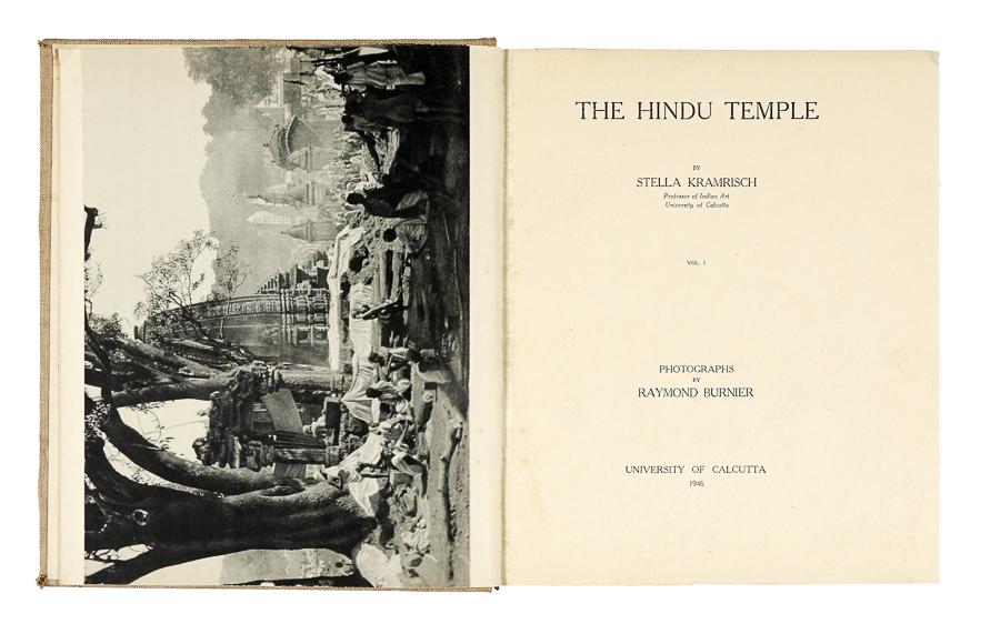 [TRAVELS] Kramrish, The Hindu temple: Kramrish Stella, The Hindu temple. Calcutta: s.e., 1946. 2 volumi in-folio (mm 300x245). Legatura coeva in piena tela con titoli al piatto anteriore e al dorso. (2)