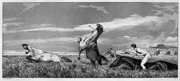 Modern master print Etching: Max Klinger (1857 -1920). Intermezzi. Opus IV. 1881 Serie completa ed omogenea di 12 tavole all'acquaforte o all'acquaforte e acquatinta entro la cartella editoriale originale. Singer, 52/63. Unica ed