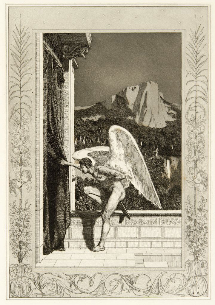 Apuleius: Apuleius, Amor und Psyche. Ein Märchen des Apulejus. Aus dem Lateinischen von Reonhold Jachmann. Illustrirt in 46 Original-Radirungen und Ornamentiert von Max Klinger. (E.-F. Opus 5). München: Theo.