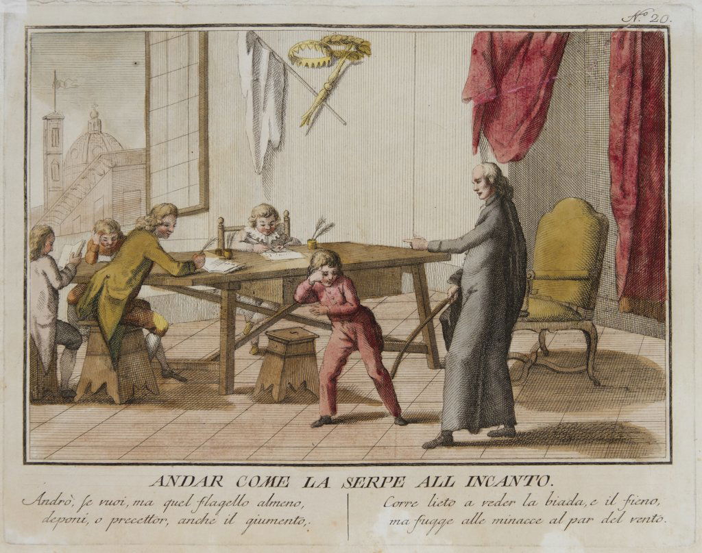 Lasinio Carlo, from Giuseppe Piattoli: Lasinio Carlo (1759 - 1838), Quattro Proverbi Andar come la serpe all incanto / Quando Bacco trionfa il pensier fugge / Tutto cede alla beltà / Fammi fattore un anno, se non povero, mio danno 1788. L