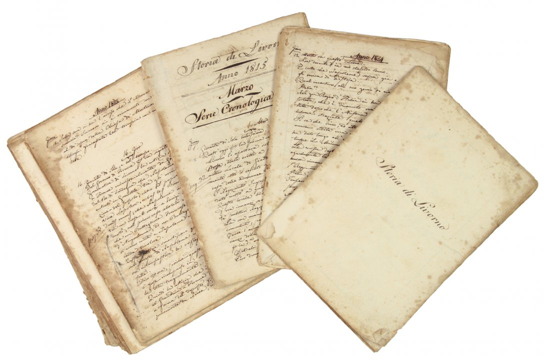 Vivoli Giuseppe: Vivoli Giuseppe. Annali di Livorno dalla sua origine sino all'anno di Gesù Cristo 1840 [...]. Tomo Primo (-terzo). Livorno: dalla tipografia e litografia Giulio Sardi, 1842. Lotto contenente 3 volumi
