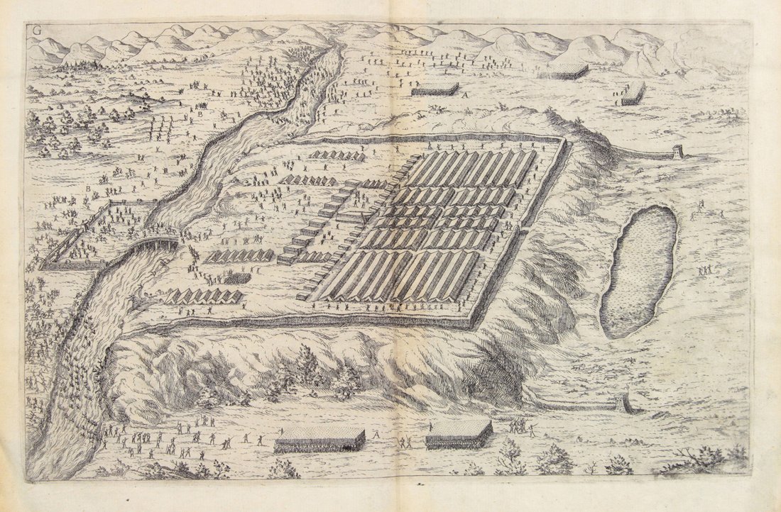 Caesar Gaius Julius: Caesar Gaius Julius. I Commentari di C. Giulio Cesare, con le figure in rame degli alloggiamenti... In Venetia: appresso Pietro de Franceschi, 1575; (al colophon:) In Venetia: appresso Pietro de' Fran