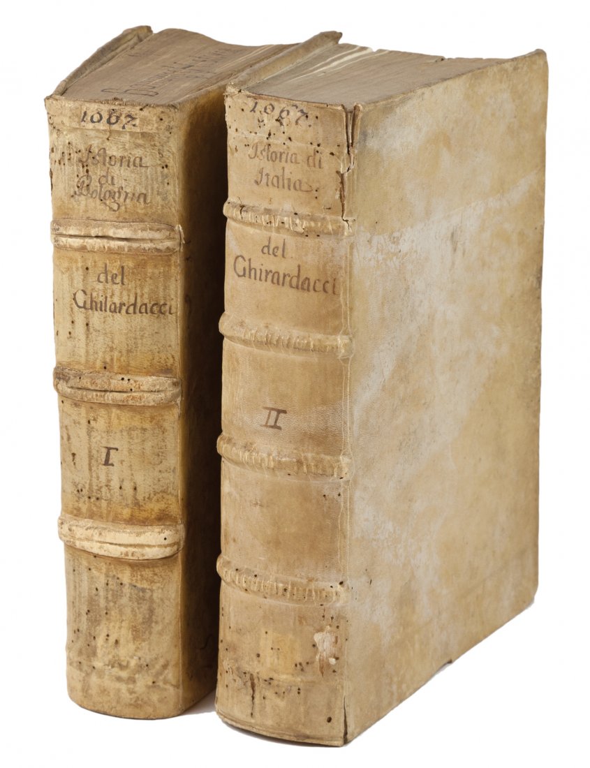 Ghirardacci Cherubino: Ghirardacci Cherubino. Della historia di Bologna, parte prima […]. Con un catalogo de’ sommi pontefici, imperatori romani & regi di Toscana. In Bologna: per Giovanni Rossi, 1596. In-folio (mm 290x