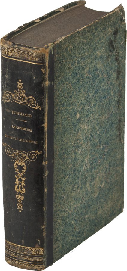 Alighieri Dante: Alighieri Dante. La Commedia [...] col comento di N. Tommaseo. Volume Primo (-Terzo). Venezia: co' tipi del Gondoliere, 1837. 3 parti in 1 volume in-8° (mm 225x145). Pagine 272; 265, [1]; 256.&nbs