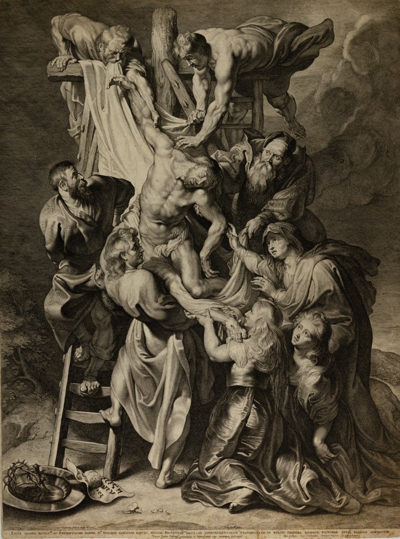 Lucas Vorsterman: Lucas Vorsterman, Deposizione dalla croce. 1620 Bulino. mm 586x438. Schneevogt, p. 49, n. 342. Dutuit, VI (3), 99. Rooses, 307. Hymans, 34. Wijngaert, 718. Bodart, 129, Hollstein, 31. L’incision