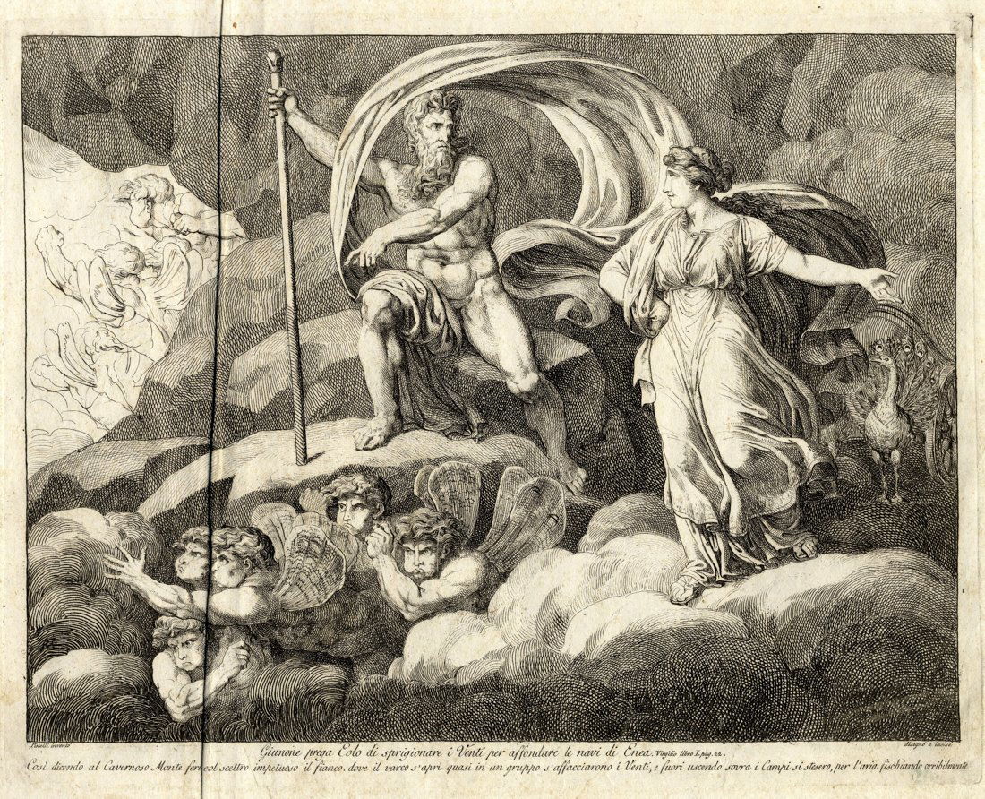 Bartolomeo Pinelli: Bartolomeo Pinelli, L'Eneide di Virgilio, Tradotta da Clemente Bondi, Inventata ed incisa all'acquaforte da Bartolomeo Pinelli Romano. In Roma: presso Luigi Fabris, 1811. Album in folio oblungo (mm 4