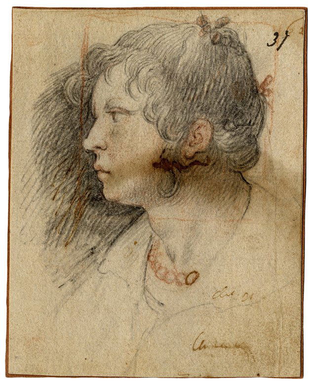 Dirck Barendsz: Dirck Barendsz [attribuito a]. Ritratto muliebre di profilo. 1590 ca. Matita nera e rossa; carta bianca vergata. Foglio: mm 106x85. In alto a penna e inchiostro il numero “31” Altre iscriz