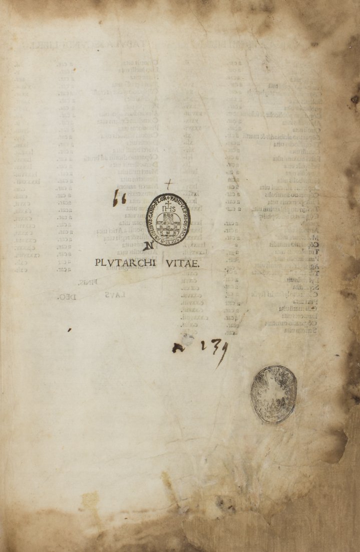 Plutarchus, 1491 copia di Pandolfo Ricasoli (1 of 4)