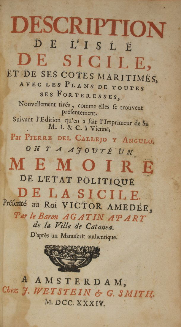 Callejo Y Angulo, Description de l'Isle de Sicile (1 of 3)