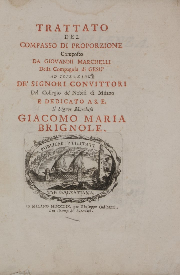 Marchelli, Trattato del compasso di proportione (1 of 3)