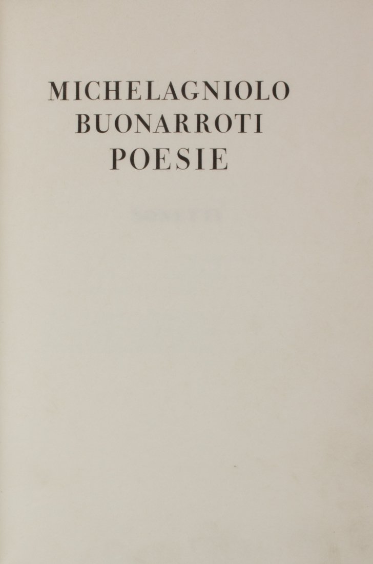 [Officina Bodoni]  Buonarroti, Poesie (1 of 2)