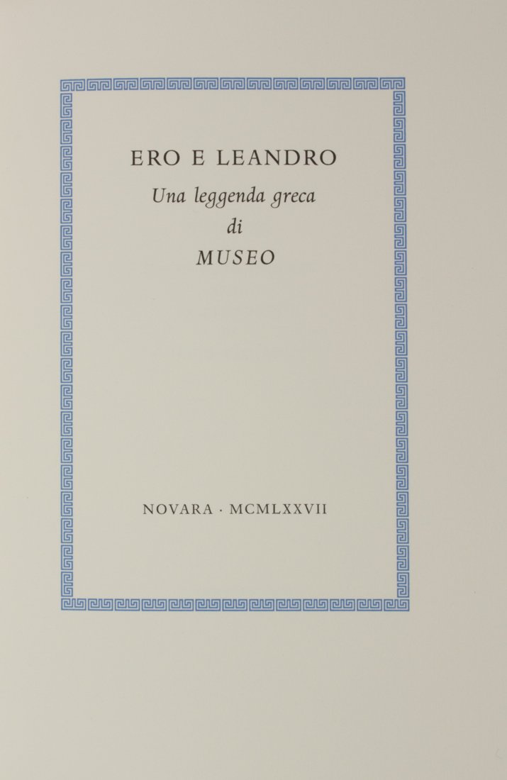 [Officina Bodoni]  Musaeus, Ero e Leandro (1 of 3)