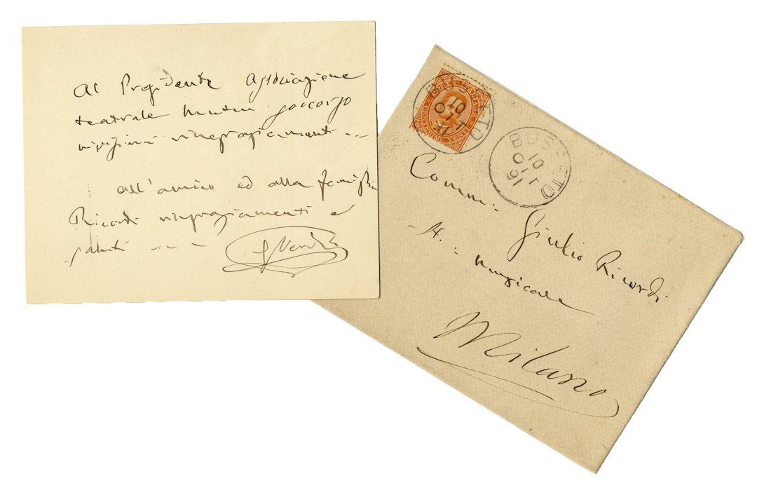 Verdi, Breve lettera di ringraziamento autografa (1 of 1)