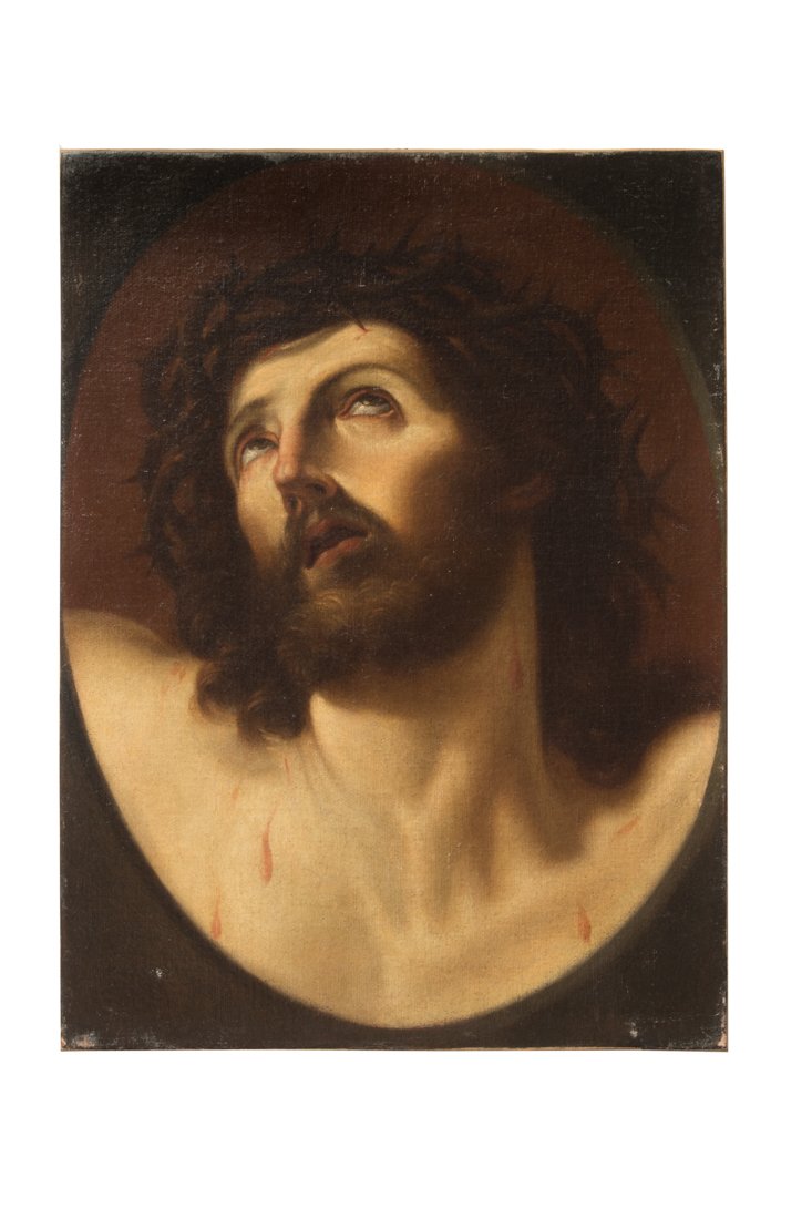 Cristo coronato di spine. Da Guido Reni: Scuola bolognese della seconda metà XVII secolo, Cristo coronato di spine. Da Guido Reni. Olio su tela. cm 52x39,5.