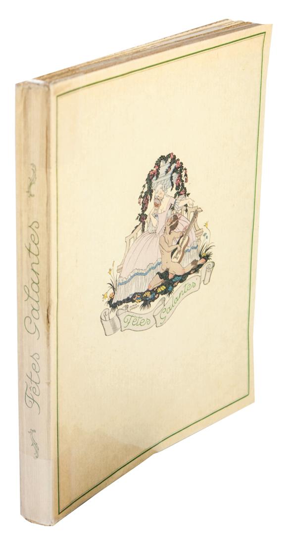 Verlaine, Fetes Galantes. Illustrations Barbier: Verlaine Paul, Fetes Galantes. Illustrations de George Barbier. Paris: H. Piazza, 1928. In-4° (mm 304x230). pagine [4], 100, [4] con 1 frontespizio figurato a colori e 20 splendide tavole di Barbi