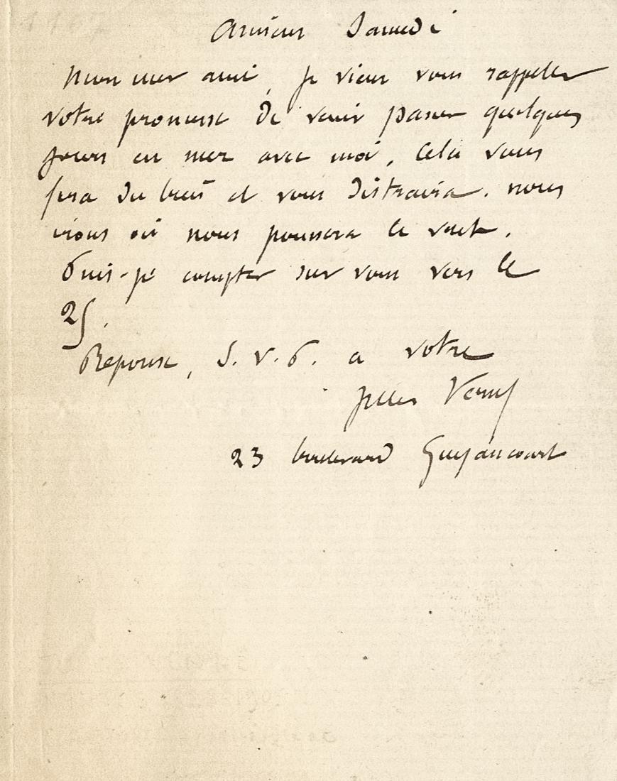 Verne, Lettera autografa firmata. (1 of 1)