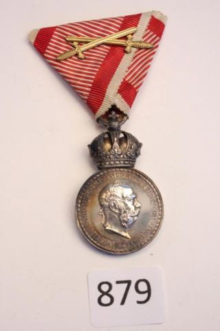 Austrian Medal for Military Merit w/ decoration: Bronze Military Merit Medal on the War Ribbon with Swords, Franz Joseph I