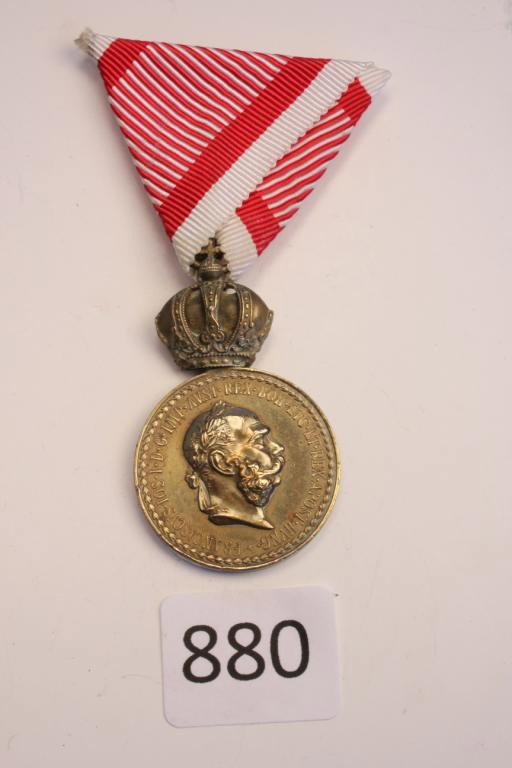 Austrian Medal for Military Merit- w/o decoration: Bronze Military Merit Medal on the War Ribbon, Franz Joseph I