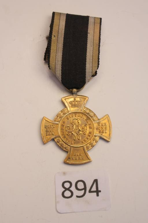 Prussian- Commemorative Cross for 1866: Prussian- Commemorative Cross for 1866 with inscription and ribbon