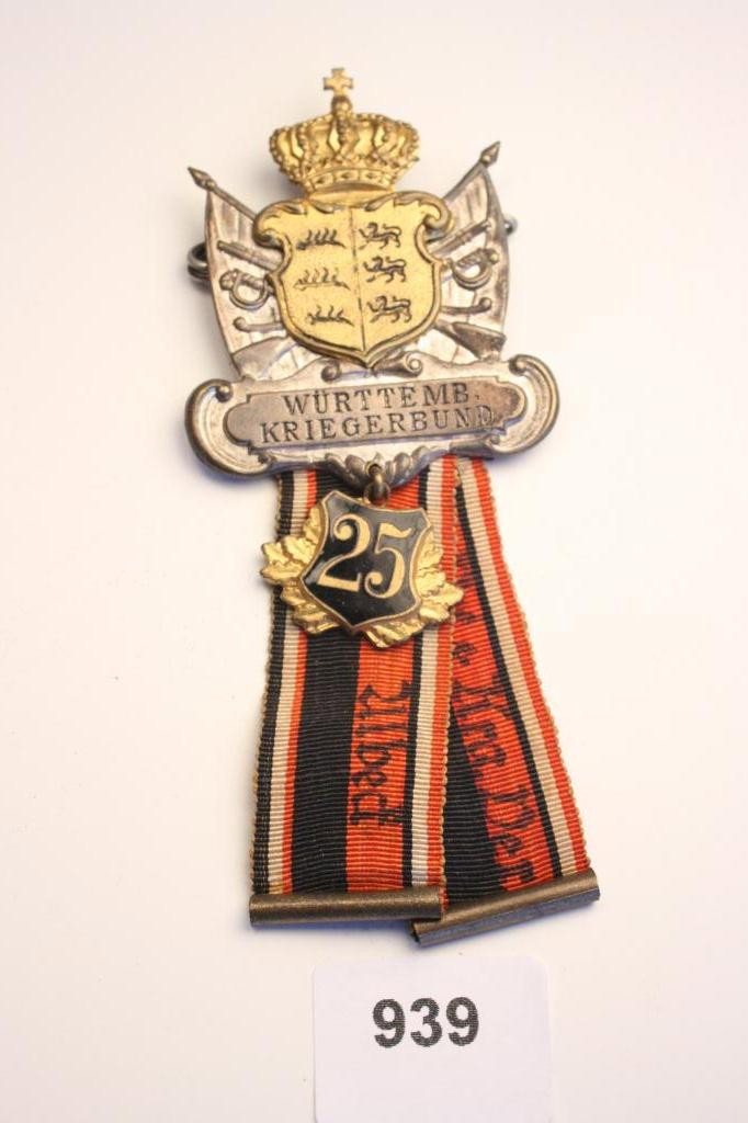 Prussian- Wurttemberg Golden Military Merit Medal: Prussian- Wurttemberg Golden Military Merit Medal- 25 years loyal service