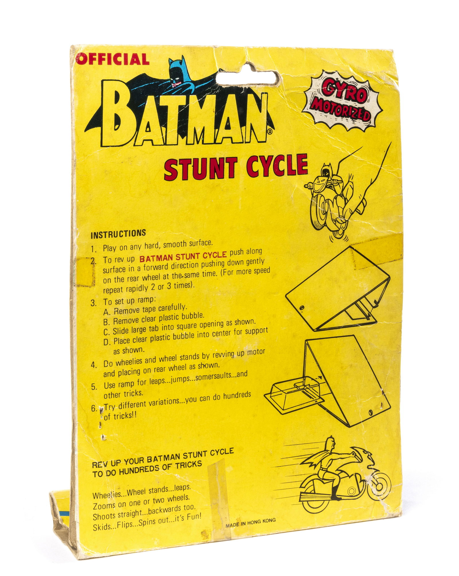 BATMAN: JOTASTAR & PETREL TOYS "Batman Stunt Cycle" & "Super Riders" 1979 (Jotastar) Deux motos de Batman en boite et blister (Boite trÃ¨s usÃ©e et blister ouvert)