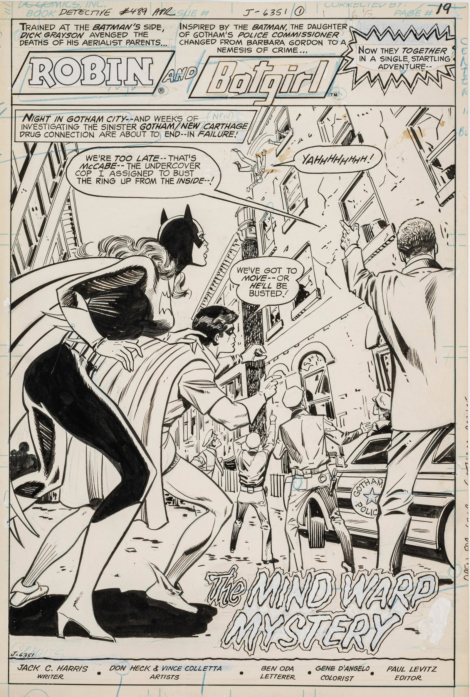 BATMAN: Don HECK (1929 - 1995) & Vince COLLETTA (1923 - 1991) "Detective #489, page 19" Avril 1980 Planche Ã l'encre et au crayon dessinÃ©e par Don Heck et encrÃ©e par Vince Colletta. ScÃ©nario de Ja