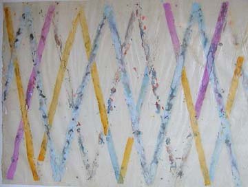 Ed Moses: Untitled Acrylic and rhoplex on tissue paper, c. 1975 58 x 70" sheet; 63 1/4 x 75 3/4" framed