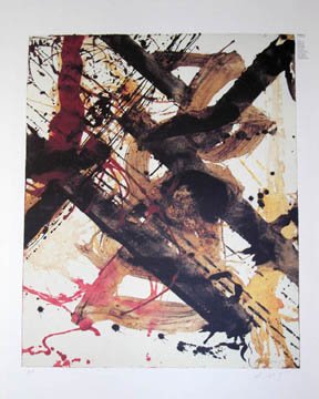 After Ed Moses Untitled Signed, offset p: After Ed Moses Untitled Signed, offset poster for Chamber Music L.A. Signed and dated LR, 1988, annotated AP, LL 30 x 26" sheet; 32 1/4 x 26 1/2" framed