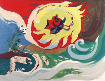 Andre Masson Wave of the Future Lithogra: Andre Masson Wave of the Future Lithograph, 1975, numbered 110/175 Signed LR 19 3/4 x 25 1/2" sheet; 27 x 32" framed