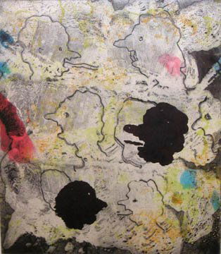 Ed Moses Branco Etching and aquatint, nu: Ed Moses Branco Etching and aquatint, numbered LL, 8/35 Initialed E.M. and dated LR, 1983 Made for the Graphic Arts Council at the Los Angeles County Museum of Art 26 x 22" sheet; 28 1/2 x 24 1/2" fra