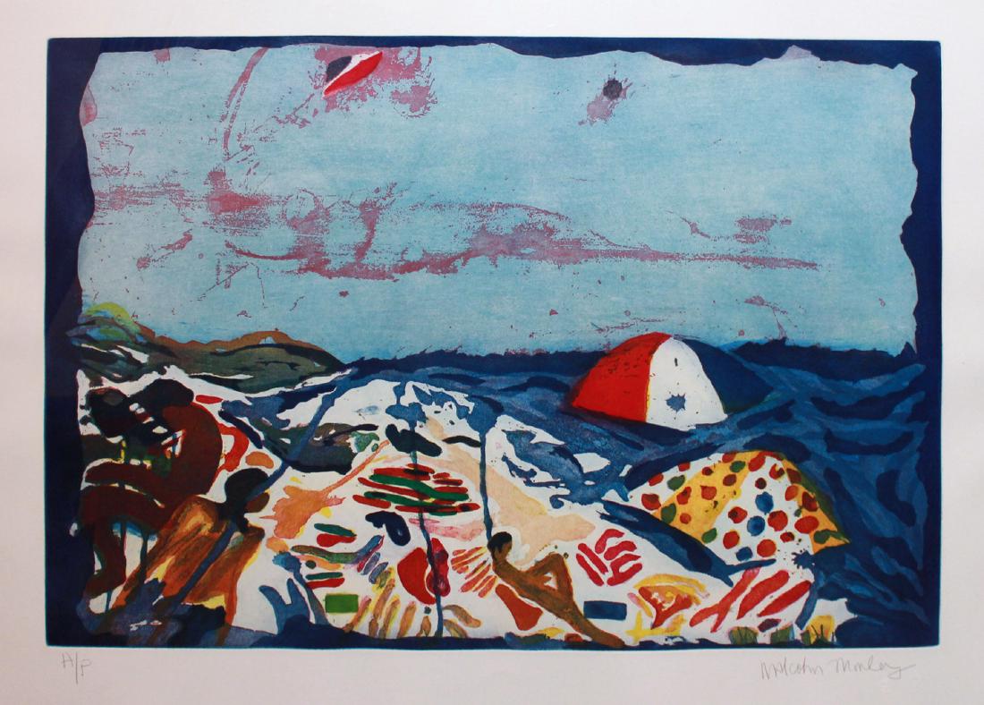Malcolm Morley: Malcolm Morley (born 1931) Beach Scene, 1986 From the Odysseys of Enoch suite Acquatint etching AP aside from the numbered edition of 60 Signed and numbered in pencil on recto Image: 29.5 x 41.25 inch