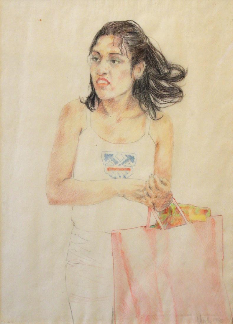 John Valadez Lot of Two (Born 1951): John Valadez Lot of Two (Born 1951) Untitled (Study), 1980; Untitled (Study), 1980 Pastel on paper Each signed and dated on recto Image: 15.5 x 11 inches; Framed: 26 x 20 inches; Image: 15 x 9.5 inche