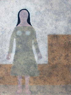 Mujer con mallas rojas from las mujeres series by Rufino Tamayo on