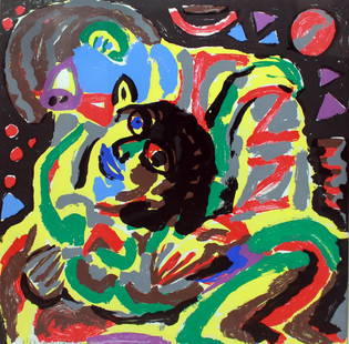 A.R. Penck (1939-2017): A.R. Penck (1939-2017) Untitled, 1981 Silkscreen From the numbered edition of 60 Signed and numbered on recto Image: 38.5 x 38.5 inches; Framed: 50 x 50 inches