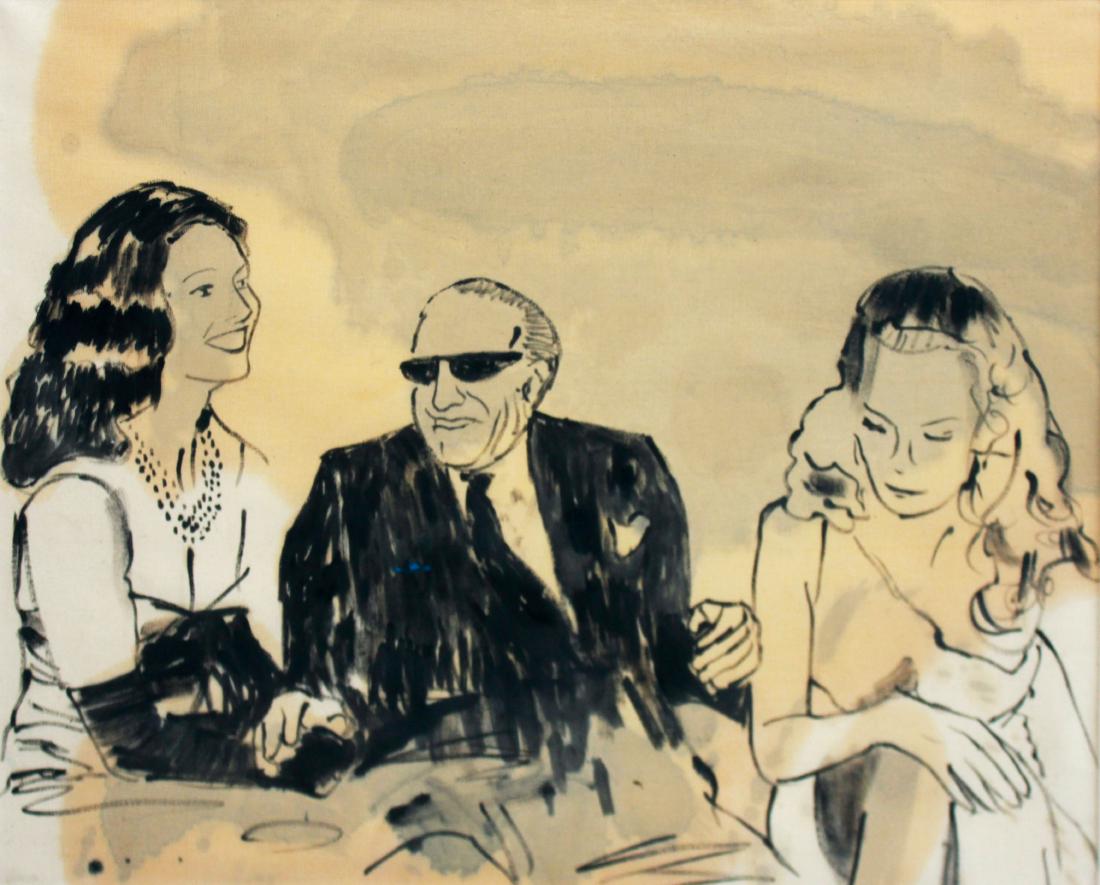 David Ostrowski (Born 1981): David Ostrowski (Born 1981) Aristotle Onassis, 2007 Oil on linen No visible signature; label on verso Image: 19 x 23 inches; Framed: 28 x 32 inches