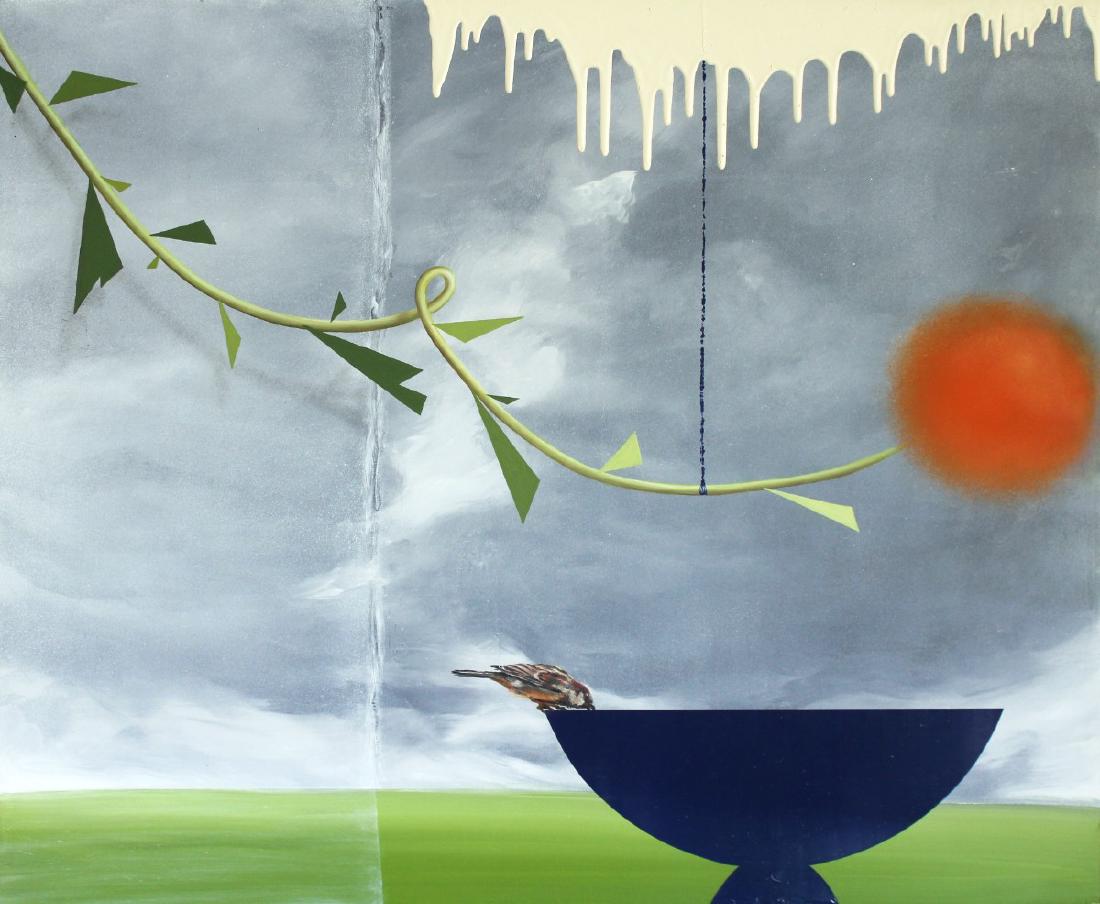 Lisa Adams (Born 1955): Lisa Adams (Born 1955) Seconds to Go, 2010 Oil on panel Signed, titled and dated in ink on verso 20 x 24 inches