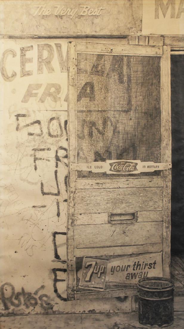 John Valadez (Born 1951): John Valadez (Born 1951) Untitled, 1979 Graphite on paper Signed and dated in pencil on recto Image: 93 x 53 inches; Framed: 93.25 x 53.25 inches Condition: toning from backing