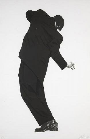 Robert Longo Raphael: 1998 Lithograph Numbered 84/120 Image: 46 x 30 inches; Framed: 52 x 36 inches