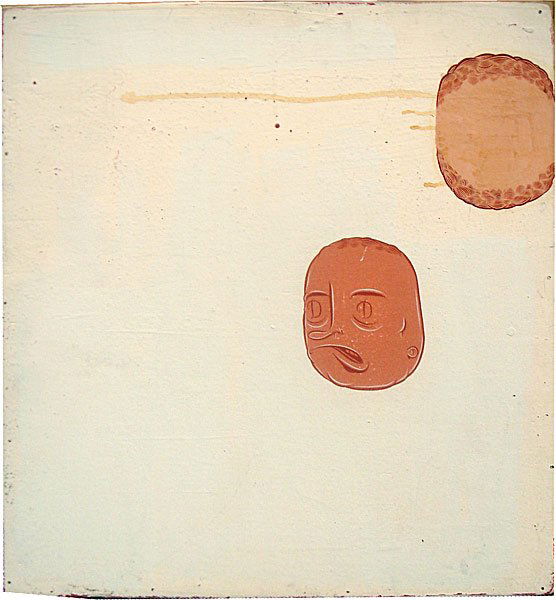 Barry McGee Untitled: c. 1999 House Paint on board Signed on verso Provenance: Luggage Store Gallery, San Francisco, Teplitzky & Scott Fine Art, Cincinatti, OH, Private Collection, Jonathan Levine Gallery, New York, NY Ima